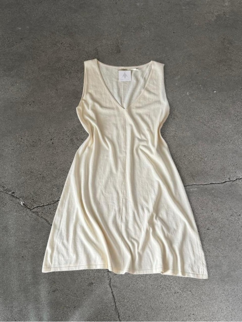 Vintage Max Studio Ecru V-Neck Dress